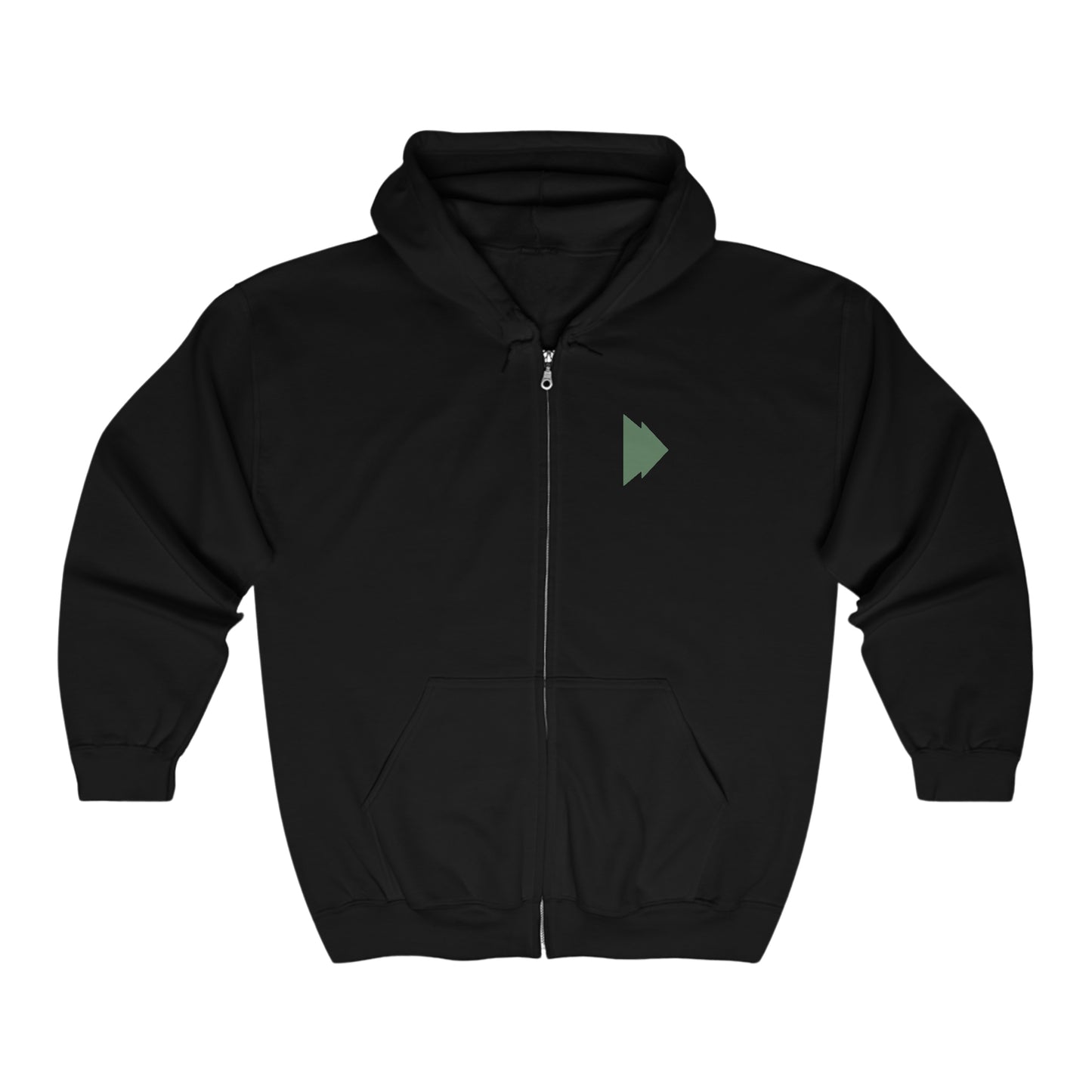 Zip Up Hoodie Large Logo on back [White & Green]