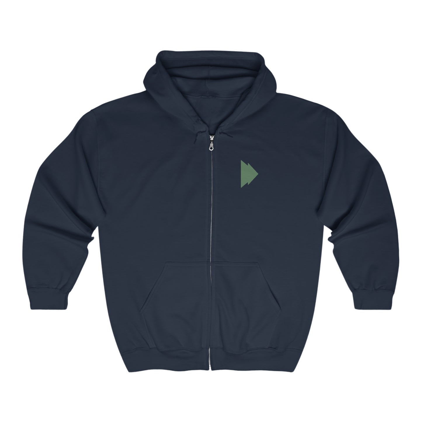 Zip Up Hoodie Large Logo on back [White & Green]